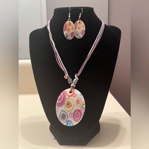 Fashion jewelry necklace and earrings set for women